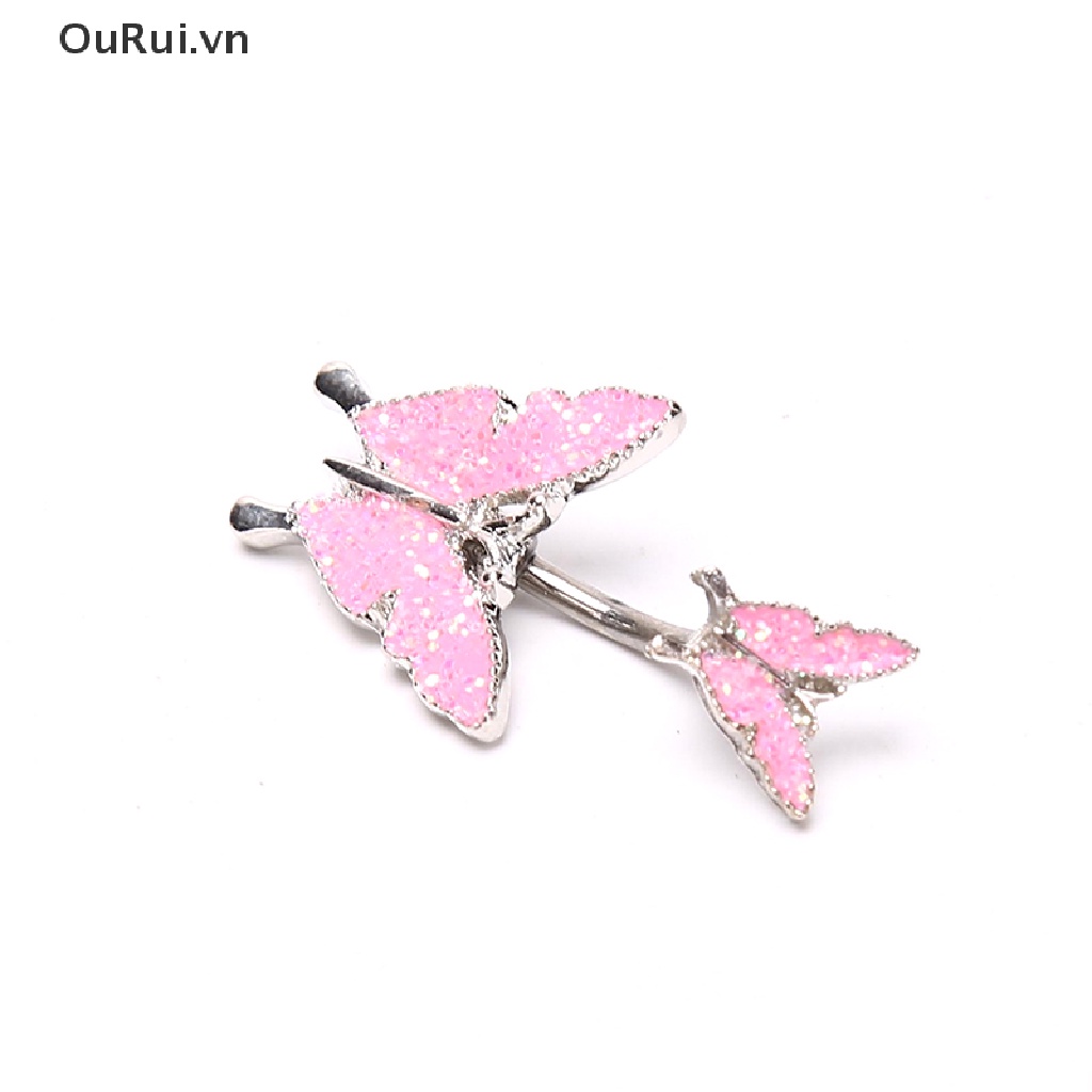 Cánh Bướm Đôi Trang Trí Rốn Phong Cách