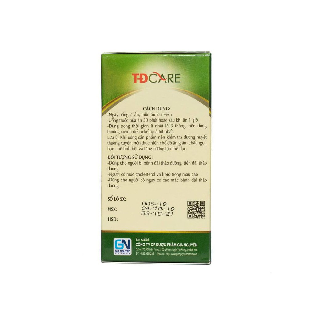 Viên Uống TĐ Care - giúp ổn định đường huyết, phòng ngừa những biến chứng nguy hiểm của bệnh tiểu đường
