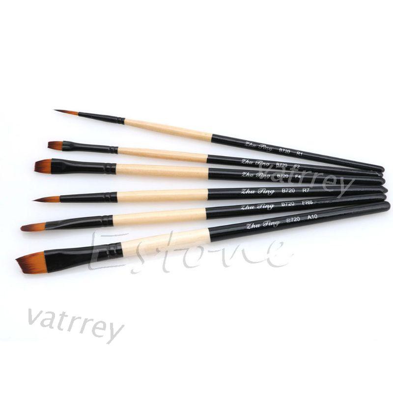Set 6 Cọ Vẽ Tranh Sơn Dầu Chuyên Nghiệp