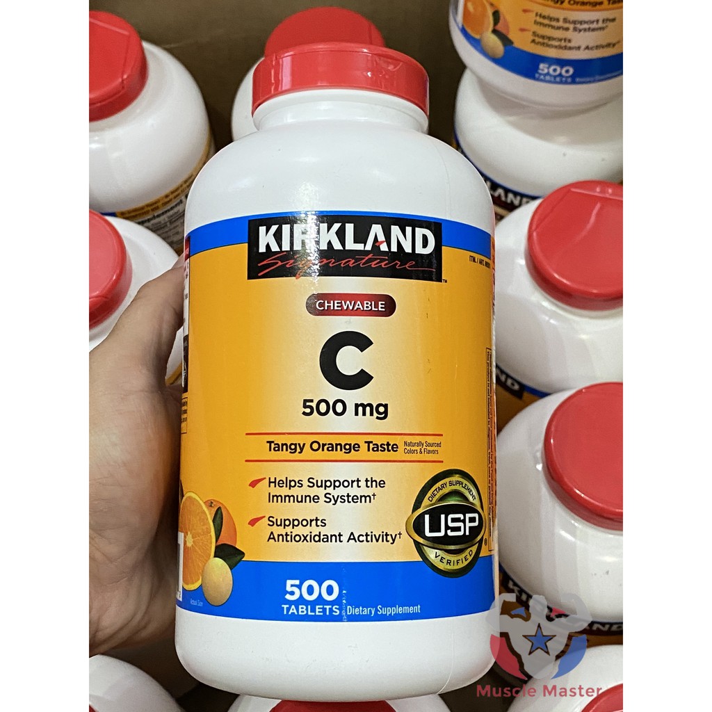 Viên Bổ Sung Vitamin C Tăng Sức Đề Kháng, Chống Oxy Hóa Kirkland Vitamin C 500mg - 1000mg 500 Viên