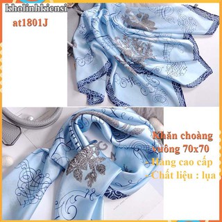 Khăn lụa vuông cao cấp- khăn choàng cổ lụa-hàng quảng châu loại 1 - AT1801
