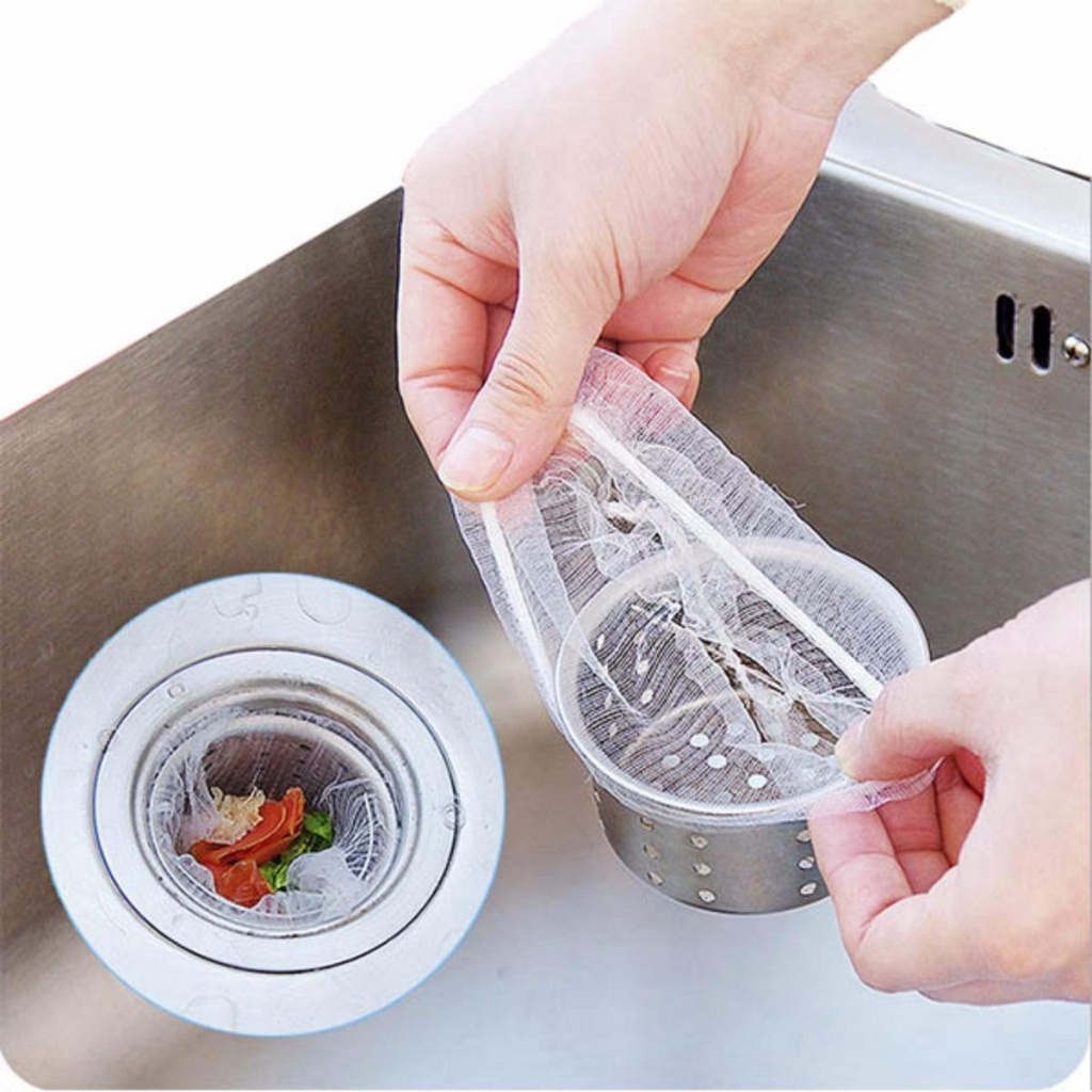Túi lọc rác chặn rác bồn rửa chén dạng lưới siêu bền có chun 2 đầu co dãn chống tắc nghẽn ống siêu tiện dụng