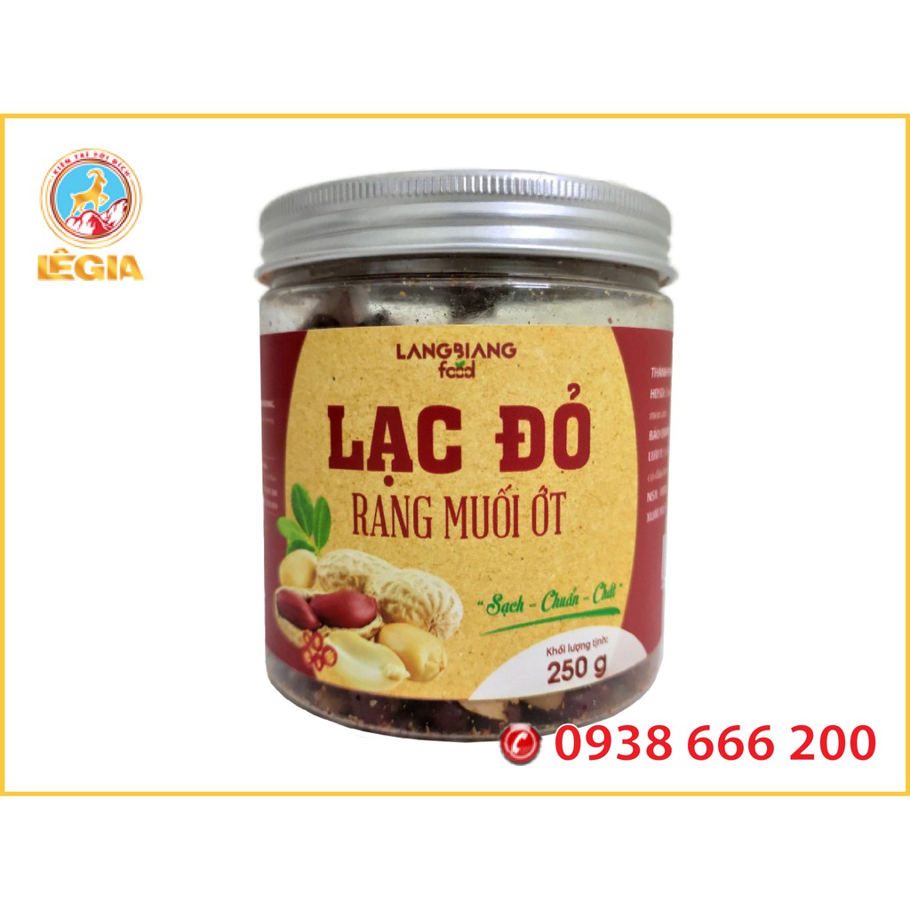 LẠC ĐỎ (ĐẬU PHỘNG ĐỎ) RANG MUỐI ỚT LANGBIANG FOOD hộp 250G