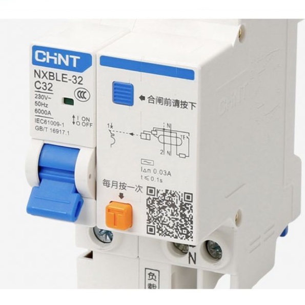 Aptomat Chống Dò Chống Giật CHINT 1PN 32A Át Chống Giật 1 Pha