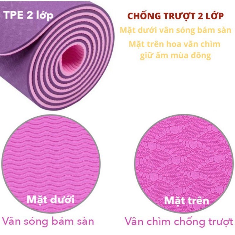 Thảm tập thể dục tại nhà chống trượt , thảm tập yoga chống trượt bằng cao su non TPE