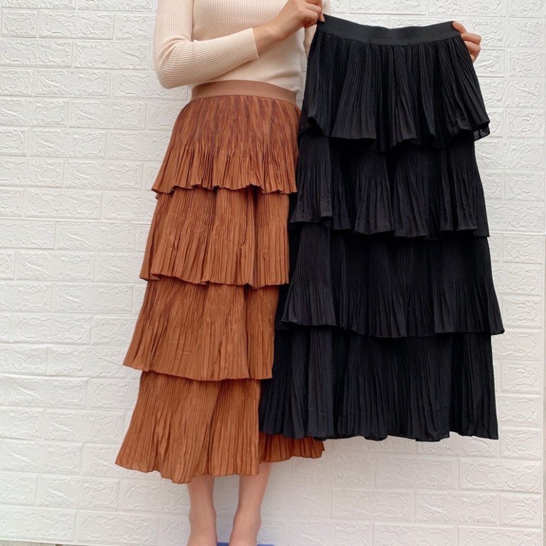 Chân váy tầng thời trang nữ 4 tầng nhún dáng váy xèo | BigBuy360 - bigbuy360.vn