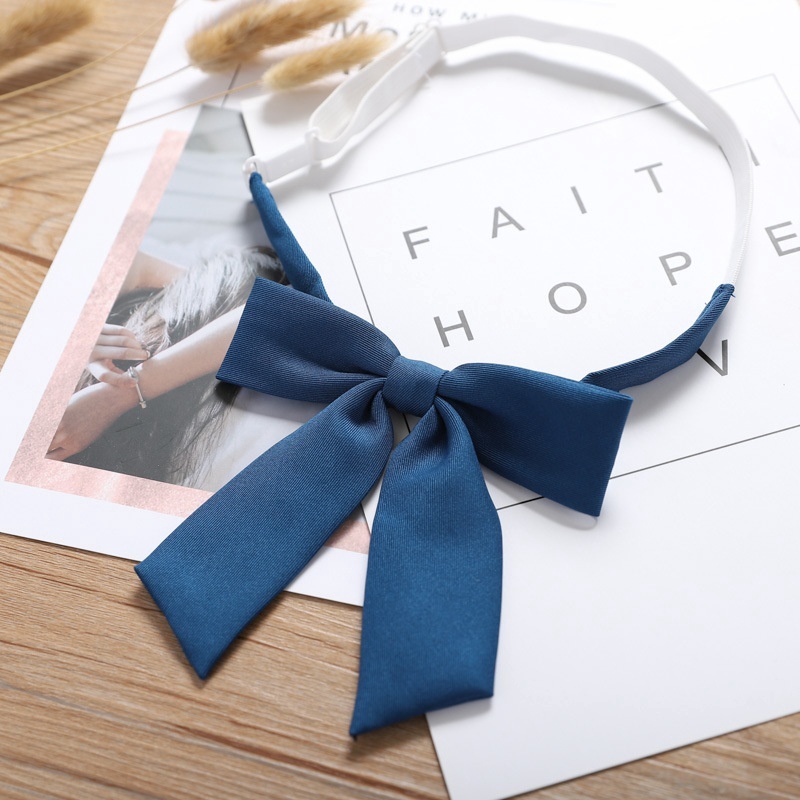 Cà vạt nơ trơn màu phong cách Nhật Bản xinh xắn dành cho nữ