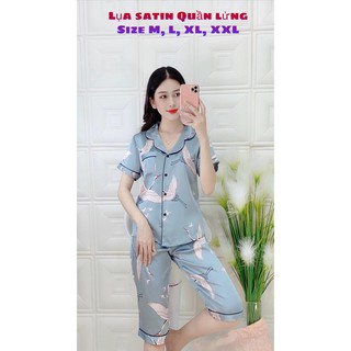 Đồ bộ pijama lụa satin lửng hạt nữ