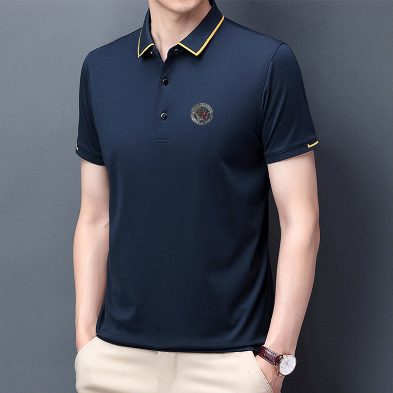 VERSACE Áo Thun Polo Tay Ngắn Màu Xanh Dương Phiên Bản 2021 Phiên Bản M-3Xl 001122