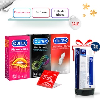 [Combo 3 hộp] Bao cao su Durex + TẶNG Gel KY Combo Bcs Siêu Mỏng, Bcs Gai Gân , Bcs Kéo Dài Thời Gian Quan Hệ