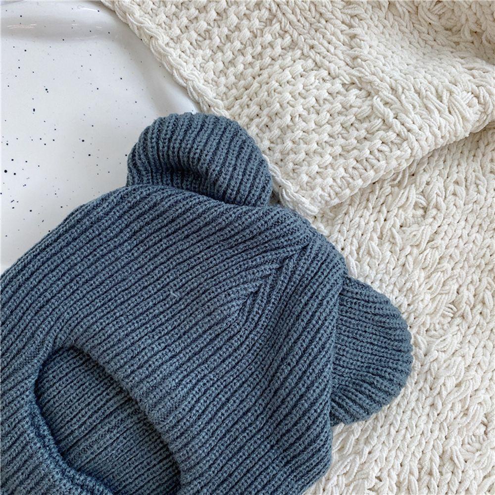 JARRED Mũ Len Beanie Đính Tai Gấu Đơn Giản Cho Nam