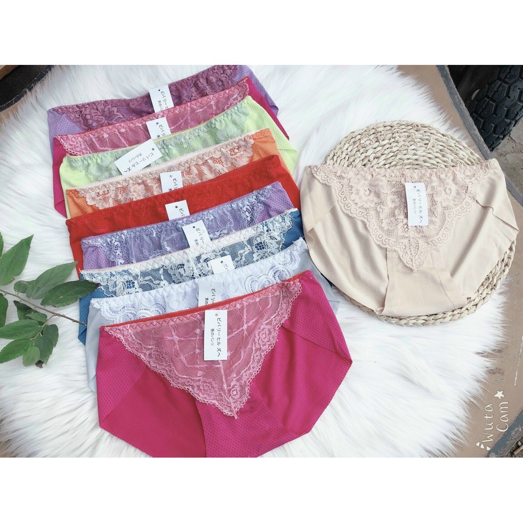 Set 10 quần lót đúc su thông hơi pha ren sexy