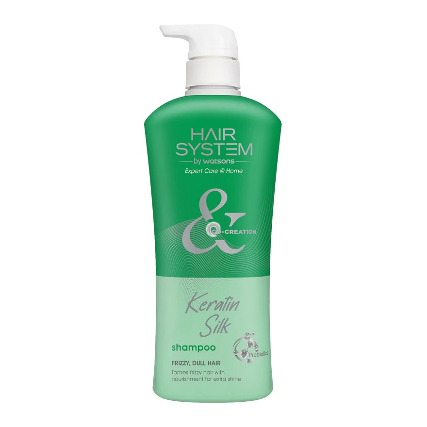 Dầu Gội Hair System By Watsons Mềm Mượt Tóc Keratin Silk 500ml