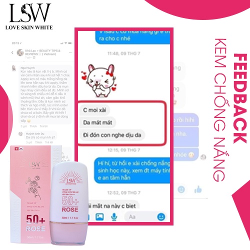 Kem chống nắng bảo vệ và nâng tone da SPF 50+ PA+++ Love Skin White 50ml