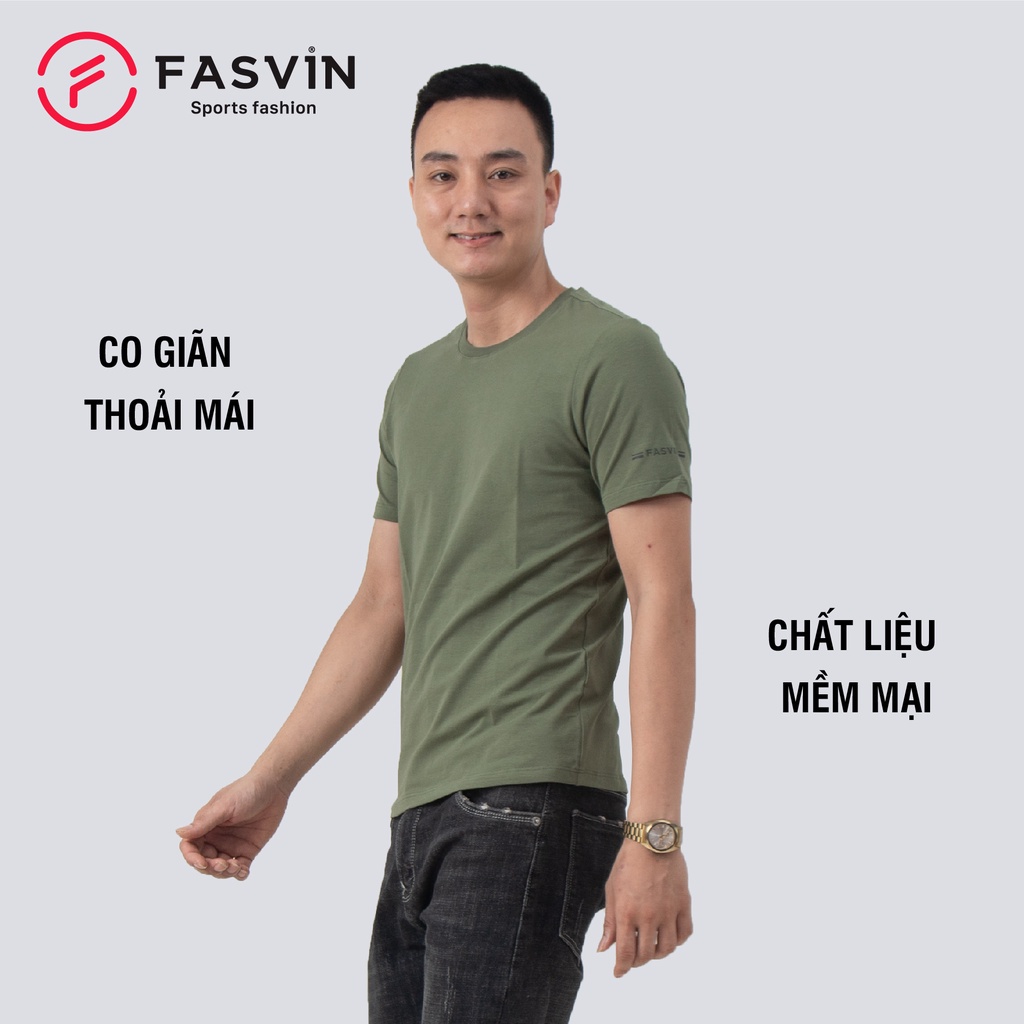 Bộ quần áo thể thao nam Fasvin AT22503.1SG cổ tròn mềm mại co giãn thoải mái hàng nhà máy