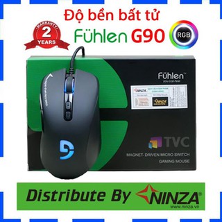 Chuột Gaming Fuhlen G90 - Click bất tử - Màu đen - Chính hãng Fuhlen - Tem Ninza chống hàng giả - Bảo hành 24 tháng