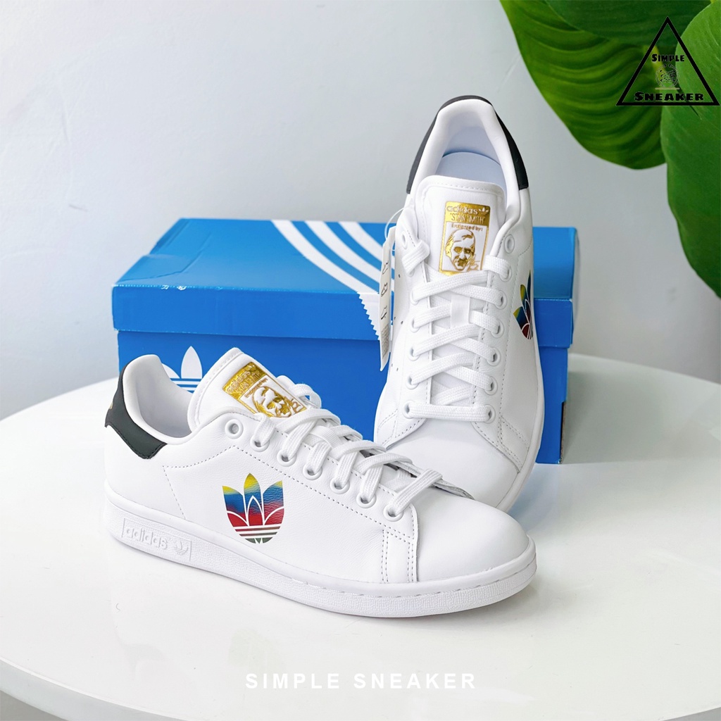 Giày Stan Smith Chính Hãng FREESHIP Adidas Stan Smith Gót Đen Trefoil- Giày Thể Thao Adidas Stan Smith- Simple Sneaker