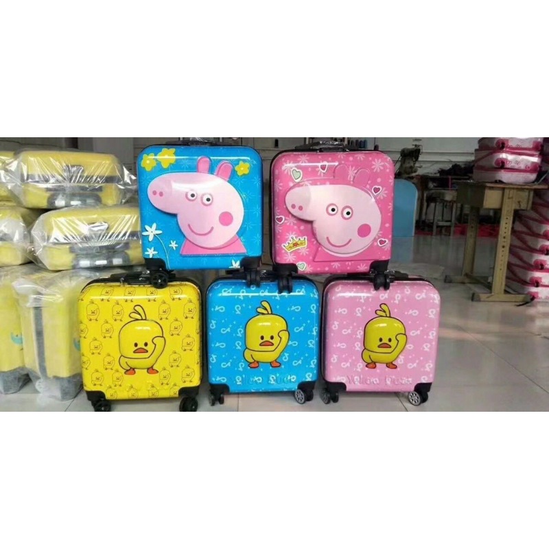 [FREESHIP]Vali vịt vàng vuông cho bé, vali hươu, nhện, elsa, kitty, peppa, minion cảm xúc các mẫu mới nhất 2022