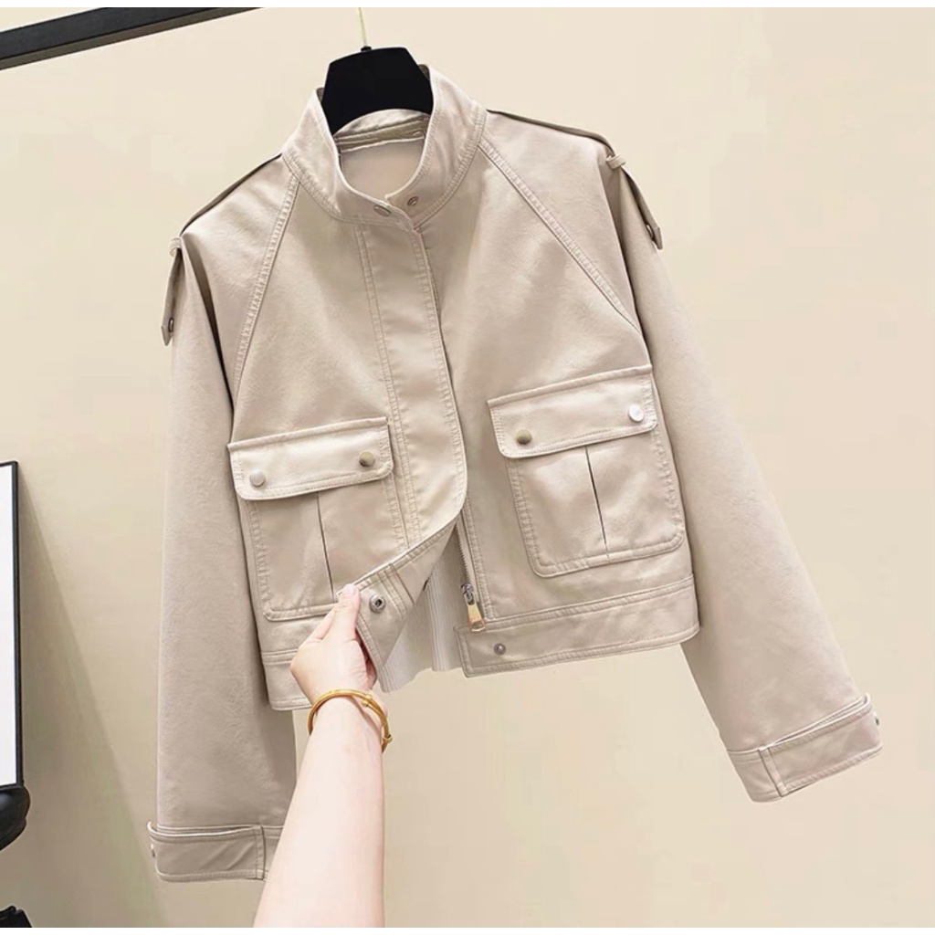 Áo Khoác Kaki Nữ Kiểu Dáng Vest Dây Kéo Ôm Dáng Sang Trọng Thanh Lịch U [NewUnisex]