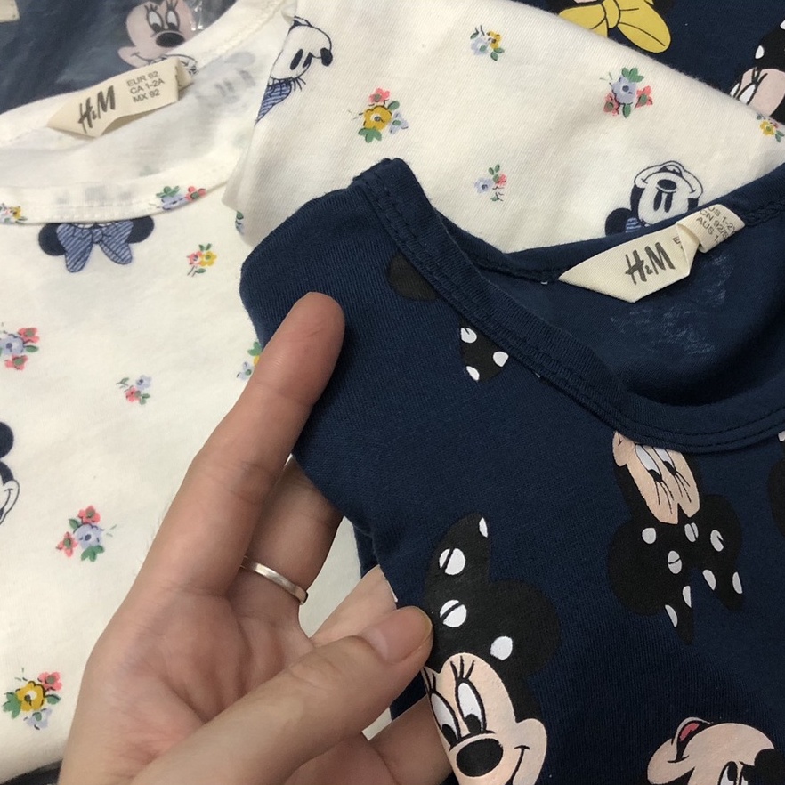 Bộ dài tay thu đông bé gái - Set 2 bộ Minnie  HM cho bé gái siêu đẹp size 2-10t