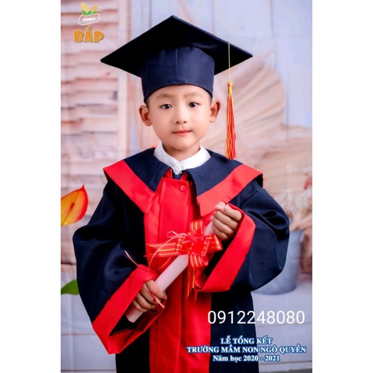 Combo 20 bộ áo mũ cử nhân mẫu giáo, mầm non cho bé từ 4 - 6 tuổi hàng chất lượng
