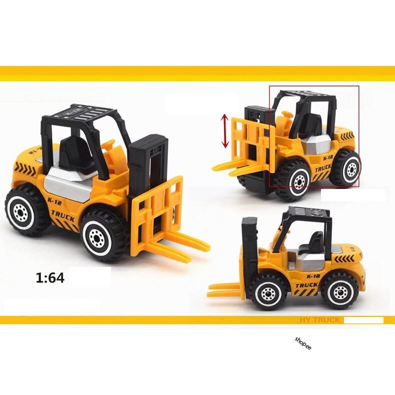 Bộ 6 Chiếc Xe Máy Công Trình Mini Tỉ Lệ 1:64