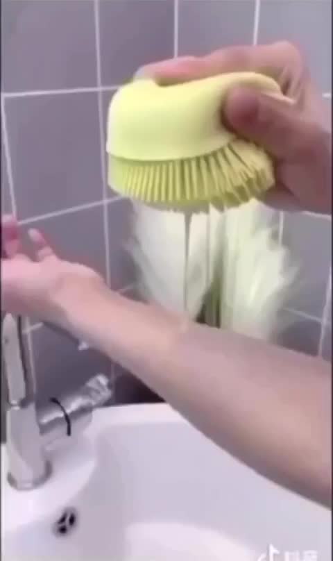 Cọ Tắm Silicon Vuông Có Ngăn Chứa Dầu Tắm Tiện Lợi | BigBuy360 - bigbuy360.vn