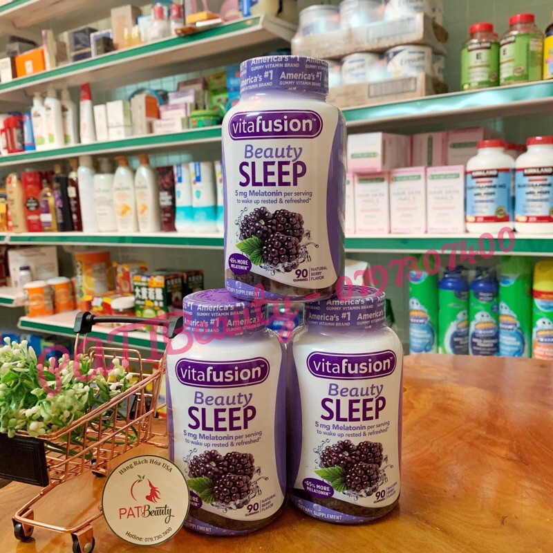 Kẹo Dẻo Ngủ Ngon Beauty Sleep-Hàng Mỹ đủ bill