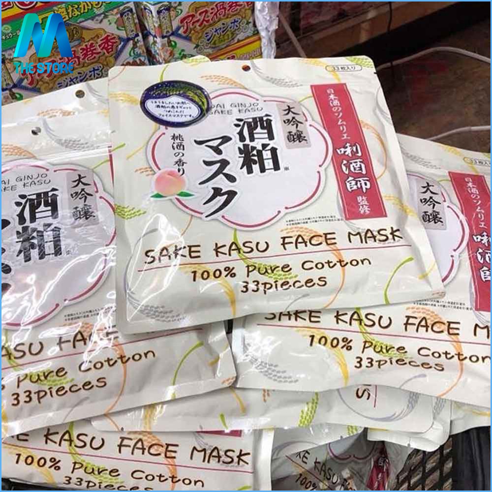 Mặt nạ Sake Kasu Face Mask Nhật Bản (túi 33 miếng)