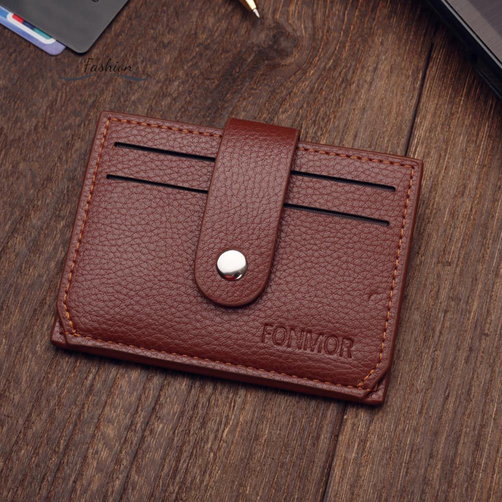 Men Mini PU Leather Card Bag Holder Purse ID Credit Card Holder Wallet @vn