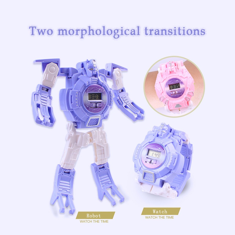 Đồng hồ trẻ em Đồ chơi robot đồng hồ biến hình 2 trong 1 cho bé siêu đẹp