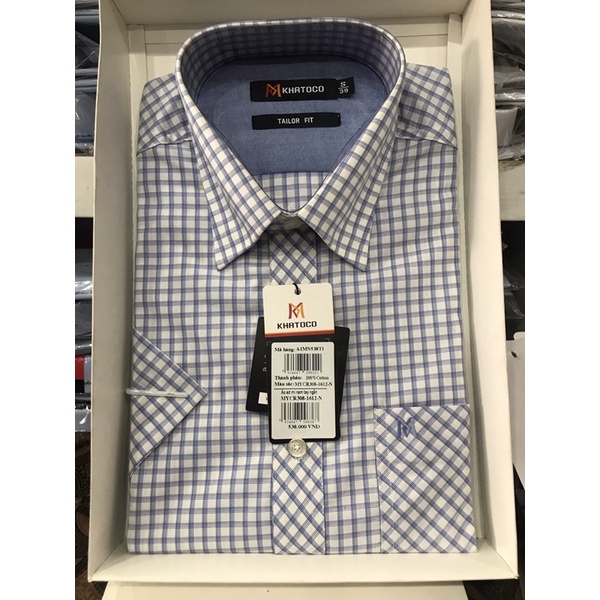 Sale 50% sơ mi ngắn tay Khatoco phom tailor fit