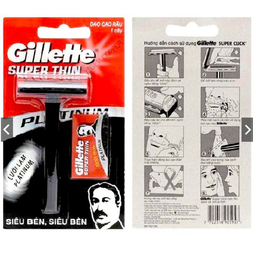 1 cán dao Gillette + 1 lưỡi dao (hàng chuẩn công ty )