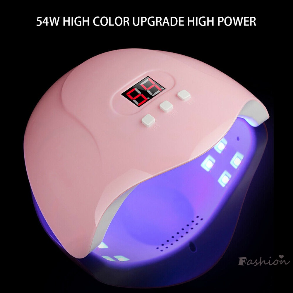 [Hàng mới về] Máy hong khô móng tay gel acrylic bằng đèn LED 54W có hẹn giờ tiện dụng để trang trí móng nghệ thuật