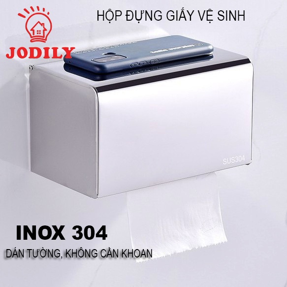 Hộp Đựng Giấy Vệ Sinh Inox 304 Jodily StarHome - Sử Dụng Keo Dán