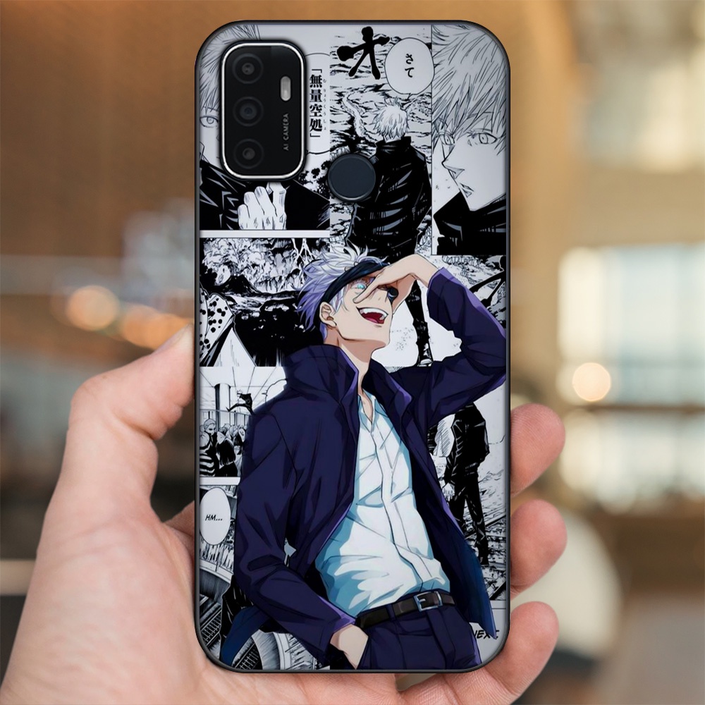 Ốp lưng Oppo A53 viền đen in hình Satoru Jujutsu Kaisen