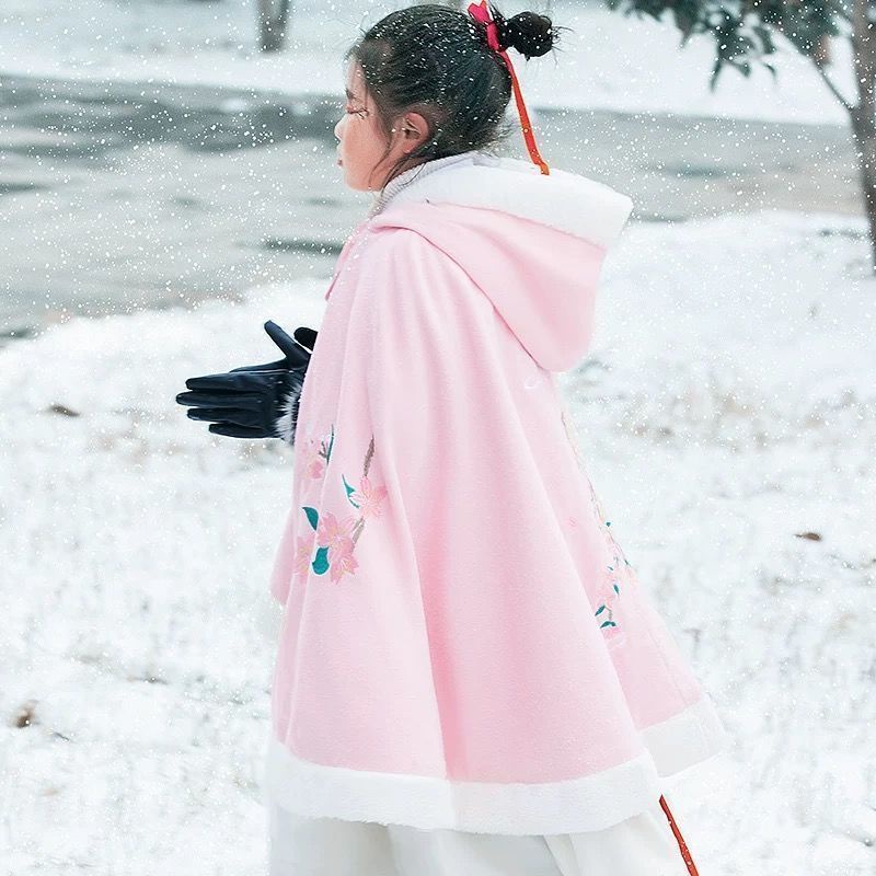 Áo Choàng Hán Phục Bằng Vải Lông Dày Ấm Áp Thời Trang Thu Đông Cho Bé Gái | BigBuy360 - bigbuy360.vn