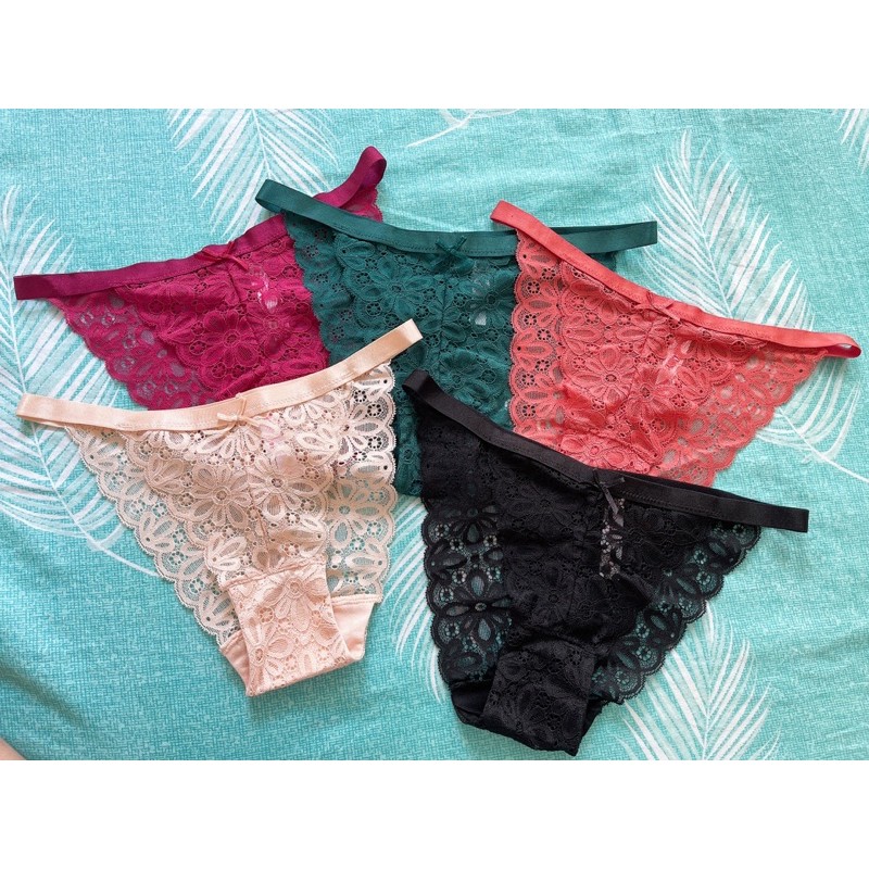 Bộ Lót Nữ pink Cao Cấp chính hãng _ Set bộ Lót Ren Phối quần dây Sexy gợi cảm