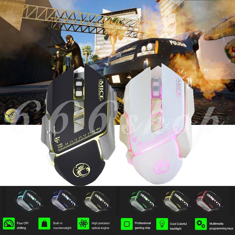 Chuột quang Gaming có dây đèn LED 7 nút 2400DPI | BigBuy360 - bigbuy360.vn