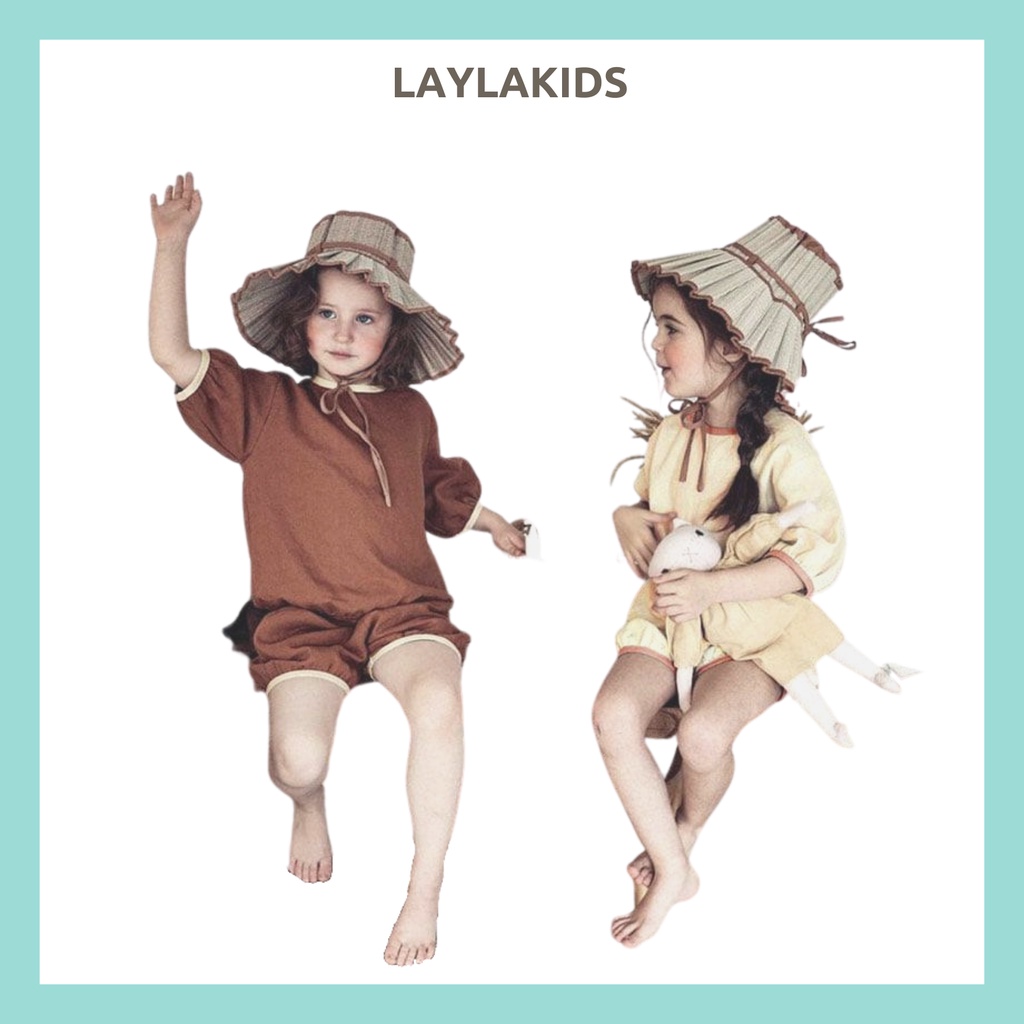 Set bộ bé gái quần áo cotton vintage thiết kế cao cấp Layla Kids (từ 18 tháng đến 10 tuổi)