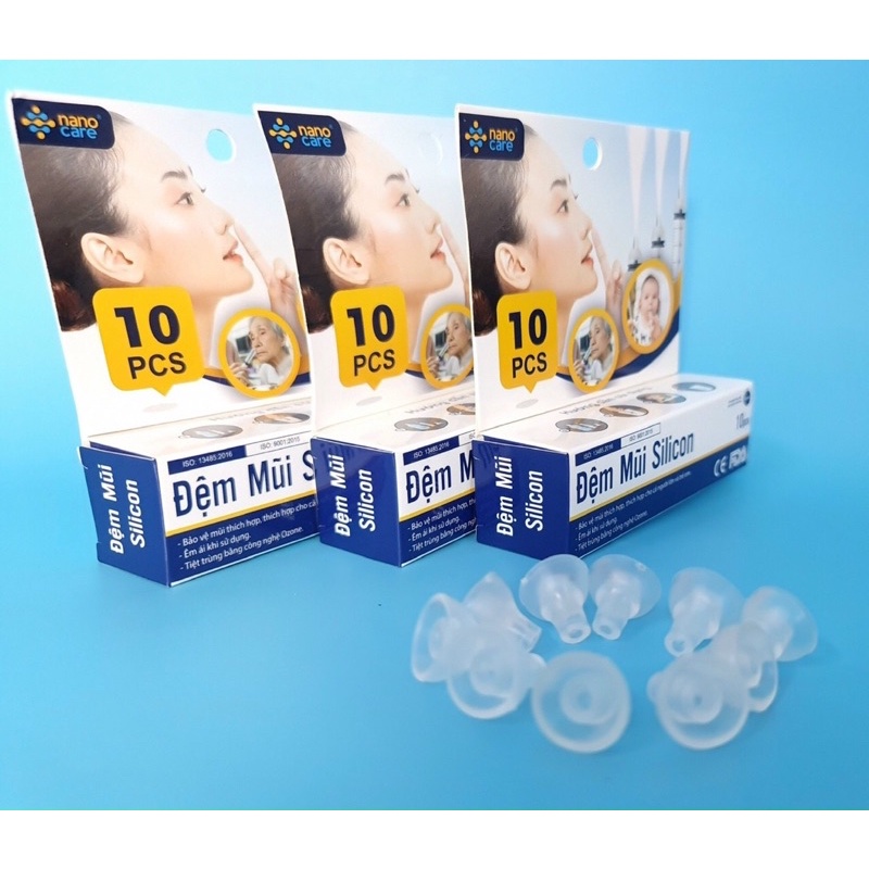 Đệm rửa mũi silicon nanocare hộp 10 núm