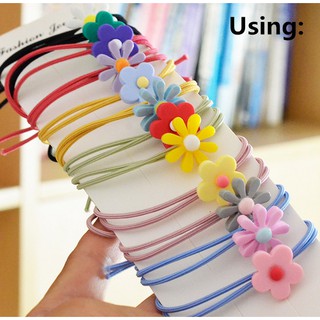 Set 10 dây thun buộc tóc co giãn nhiều màu 2mm