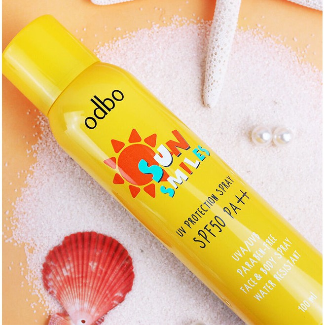 [Auth Thái] Kem Chống Nắng Dạng Xịt Odbo Sun Smiles 100ml SPF 50PA++ OD1201 - Xịt Chống Nắng Odbo Sun Smiles SPF 50PA++