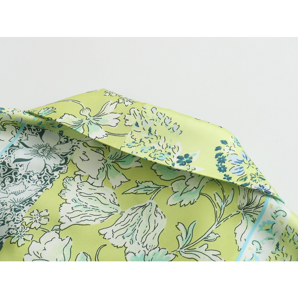 Zara Morocco full tag - Áo Zara sơ mi lụa xanh mát AH01SMLG41N10