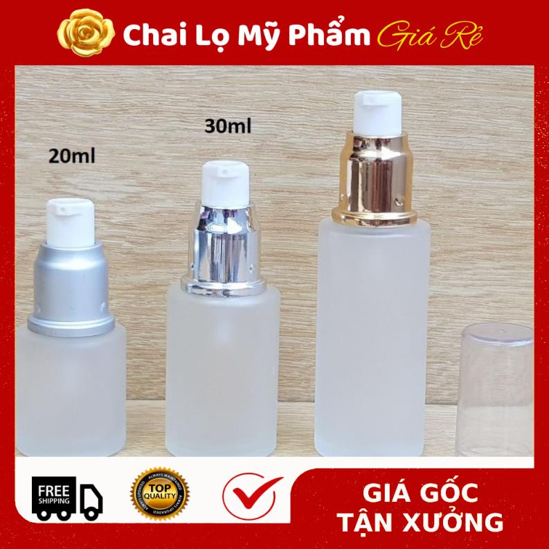 [RẺ VÔ ĐỊCH] Chai lọ Thủy tinh mờ Vai ngang Xịt giọt 20ml,30ml,50ml đựng kem dưỡng da, sửa rửa mặt, serum .