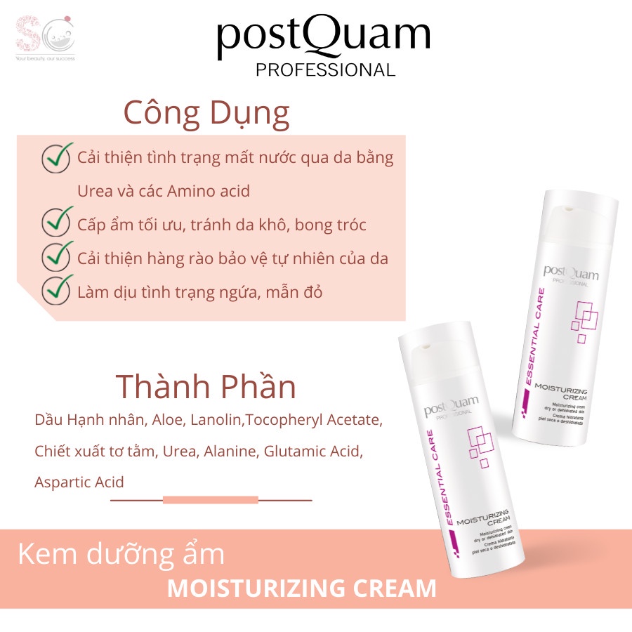 Kem Dưỡng Ẩm Dành Cho Da Khô Và Mất Nước Postquam Moisturizing Cream Dry or Dehidrated Skin 50ml