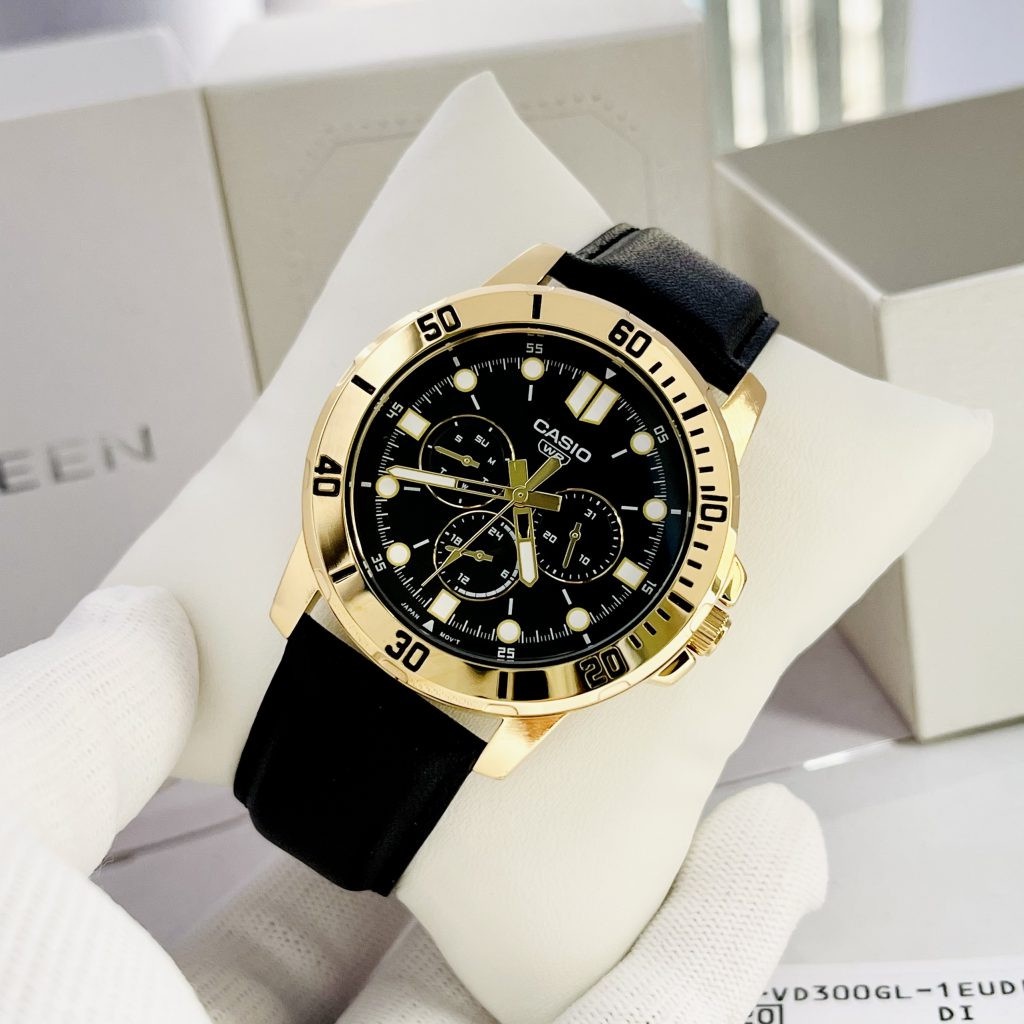 Đồng hồ nam dây da Casio MTP-VD300GL-1EUDF chính hãng