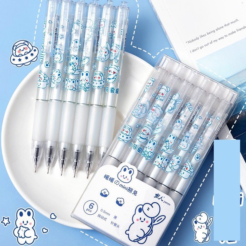 Set 6 bút bi hoạt hình dễ thương