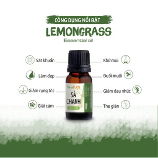 [Đuổi muỗi] Tinh dầu Sả Chanh 10ml (Chọn treo hoặc lọ xông)