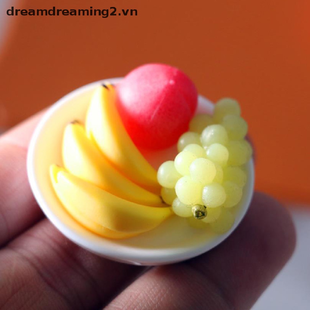 Set 6 Mô Hình Trái Cây mini Trang Trí Nhà Búp Bê